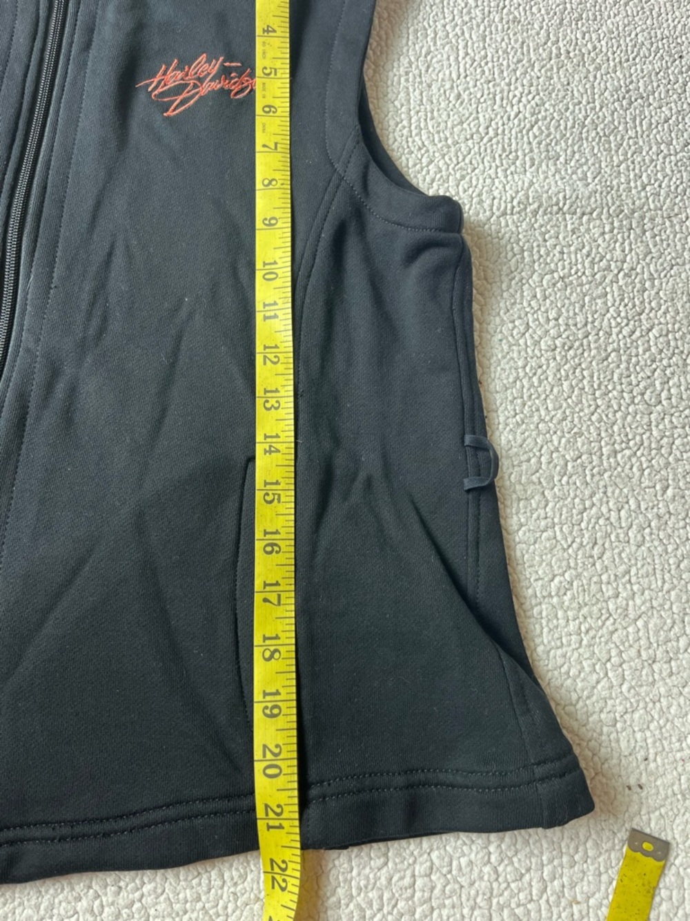 HARLEY DAVIDSON BLACK HOODED VEST WOMENS LARGE - Picture 7 of 7
